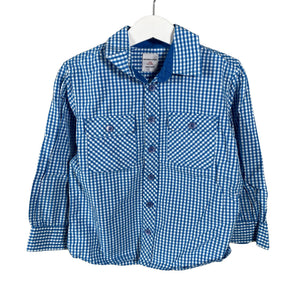 Unisex Polarn O. Pyret - Collared shirt, size 98 - 104 - Turquoise (1)