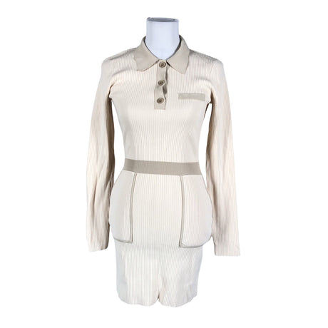 Unisex Na-KD - Tricot dress, size 38 - Natural white ()