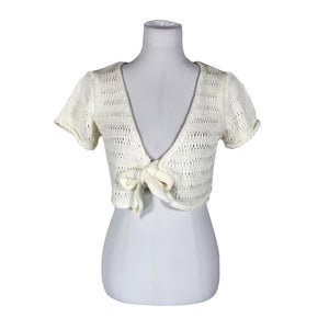 Unisex Bandolera - Knit bolero jacket, size 40 - White (1)