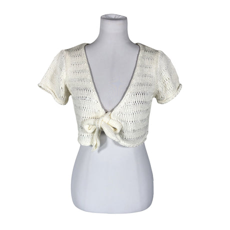 Unisex Bandolera - Knit bolero jacket, size 40 - White ()