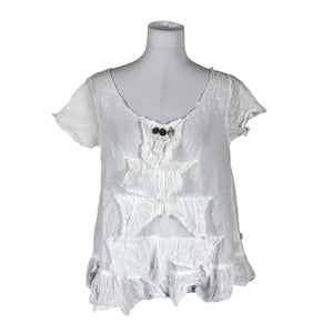 Unisex Agencies turQuoise - Short-sleeved blouse, size 36 - White (1)