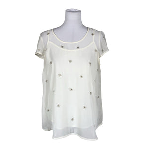 Unisex Bondelid - Short-sleeved blouse, size 38 - Natural white (1)
