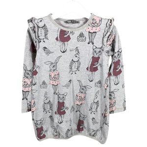Unisex Lindex - Tricot dress, size 104 - 110 - Gray (1)