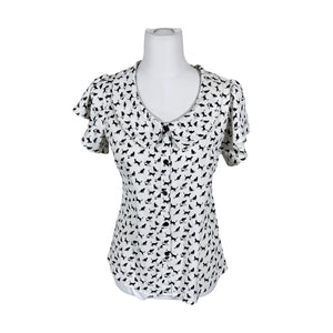 Unisex Voodoo Vixen - Short-sleeved blouse, size 36 - White (1)
