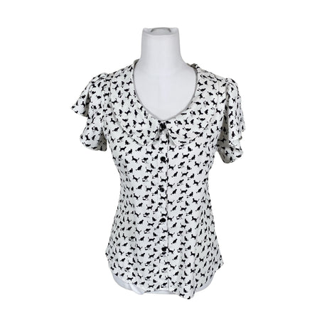 Unisex Voodoo Vixen - Short-sleeved blouse, size 36 - White ()