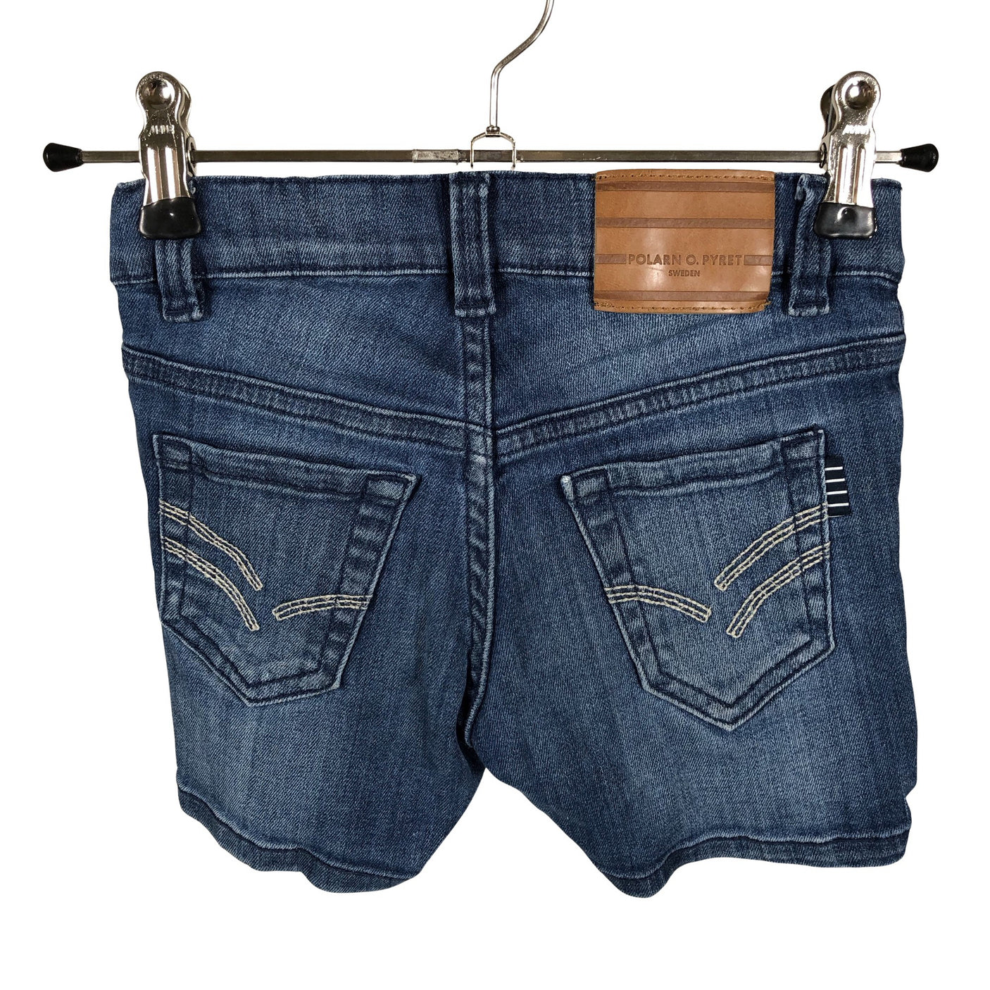 Unisex Polarn O. Pyret - Denim shorts, size 104 - 110 - Blue (2)