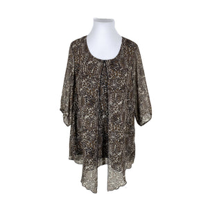 Unisex Ciso - Schiffon tunic, size 46 - Brown (1)