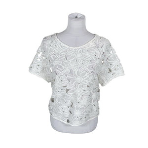 Unisex Parisian - Short-sleeved blouse, size 38 - White (1)