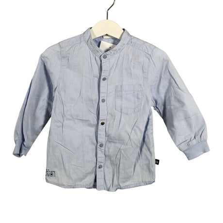 Unisex POMPdeLUX - Collared shirt, size 86 - 92 - Light blue ()