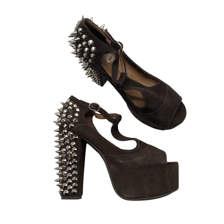 Unisex Jeffrey Campbell - Open toe high heel shoes, size 37 - Brown ()