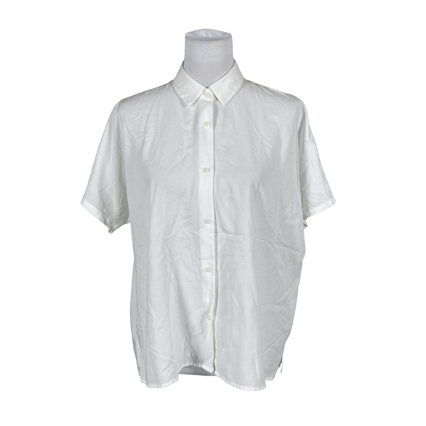 Unisex Uniqlo - Short-sleeved blouse, size 38 - White (1)