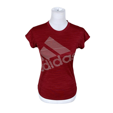 Unisex Adidas - Sports shirt, short sleeve, size 36 - Wine red ()