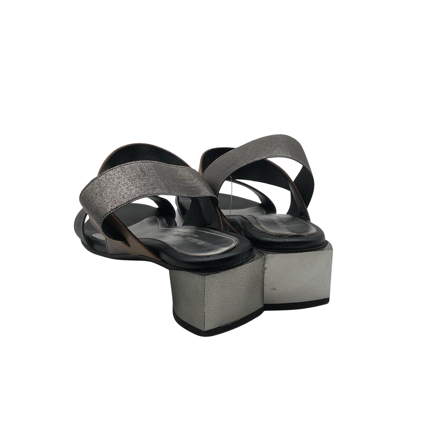 Unisex Red Shoe - Heeled sandals, size 37 - Silver (2)