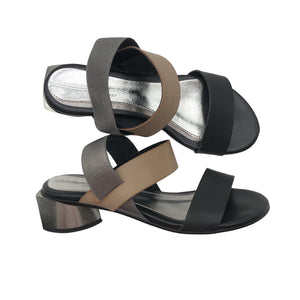 Unisex Red Shoe - Heeled sandals, size 37 - Silver (1)