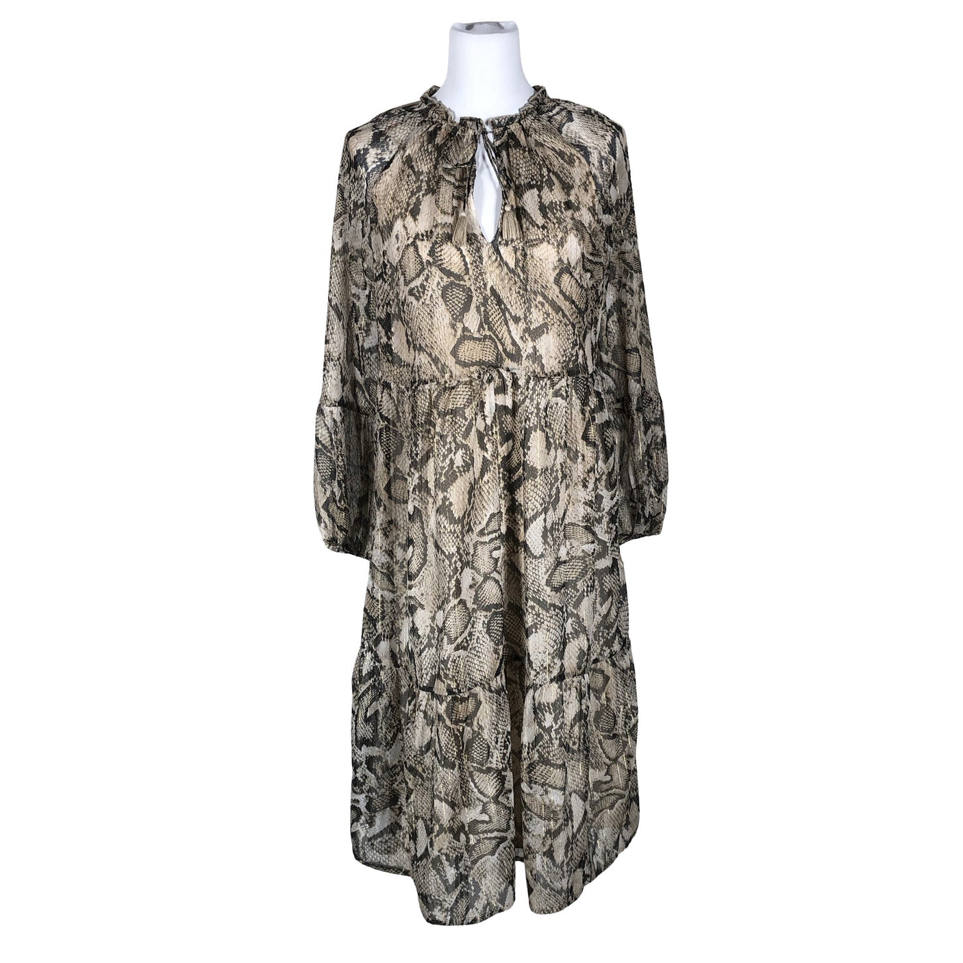 Unisex Ilse Jacobsen - Schiffon dress, size 36 - Brown (1)