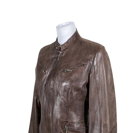 Unisex Saki - Leather jacket, size 36 - Brown (2)