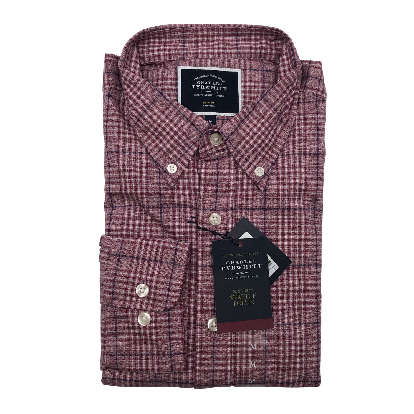 Unisex Charles Tyrwhitt - Collared shirt, size M - Light pink (1)
