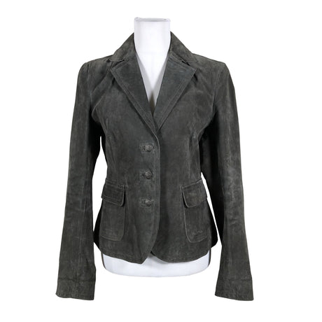Unisex Your Face - Leather jacket, size 38 - Gray ()