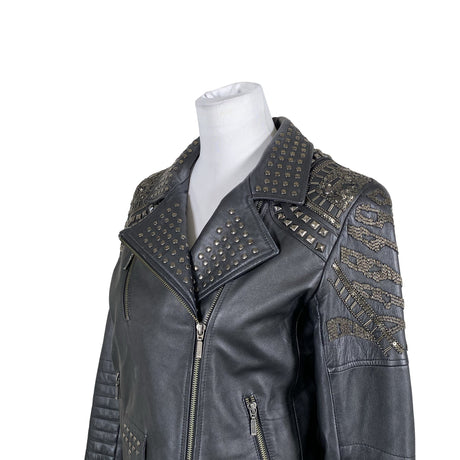 Unisex Nü - Leather jacket, size 40 - Black (2)