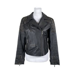Unisex Nü - Leather jacket, size 40 - Black (1)