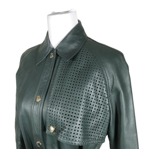 Unisex Hugo Boss - Leather jacket, size 36 - Green (3)