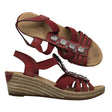 Unisex Rieker - Wedge sandals, size 38 - Wine red ()