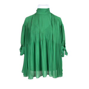 Unisex by Malene Birger - Schiffon tunic, size 42 - Green (1)