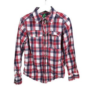 Unisex Benetton - Collared shirt, size 128 - 134 - Red (1)