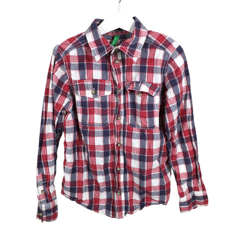 Unisex Benetton - Collared shirt, size 128 - 134 - Red ()