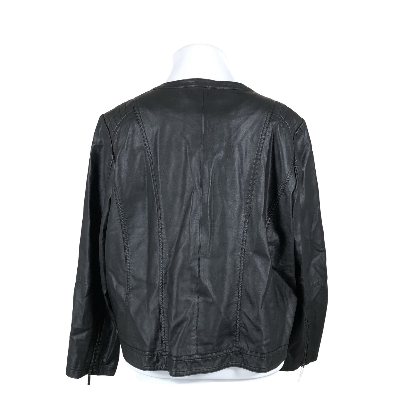 Unisex Zizzi - Leather jacket, size 52 - Black (2)