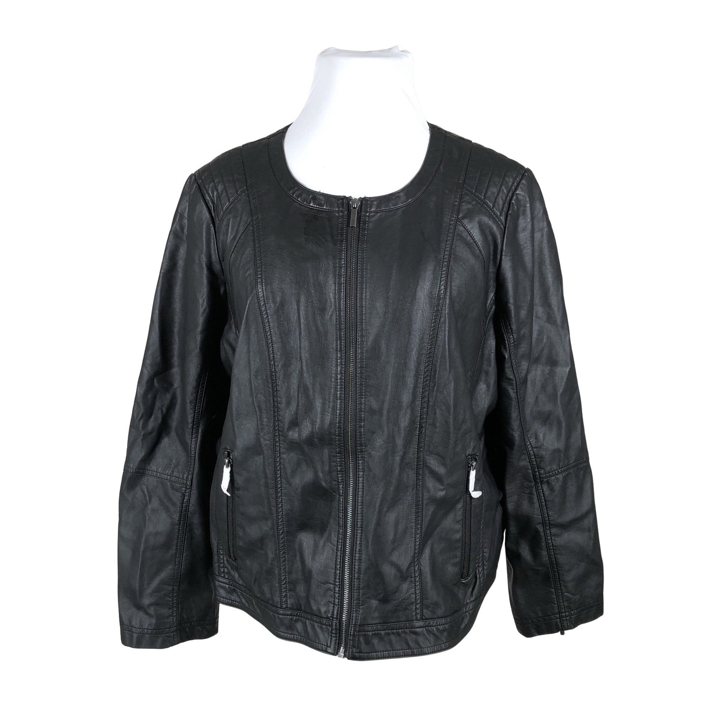 Unisex Zizzi - Leather jacket, size 52 - Black (1)