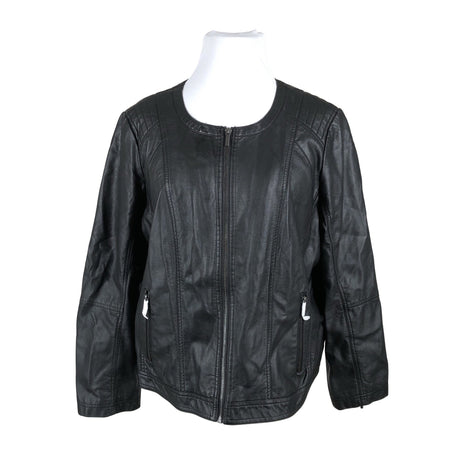 Unisex Zizzi - Leather jacket, size 52 - Black ()
