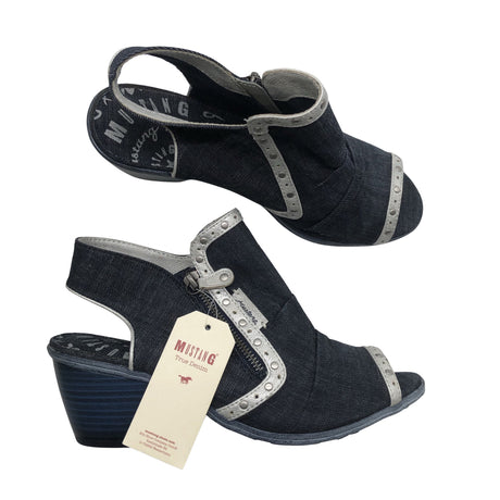 Unisex Mustang - Open toe high heel shoes, size 41 - Blue ()