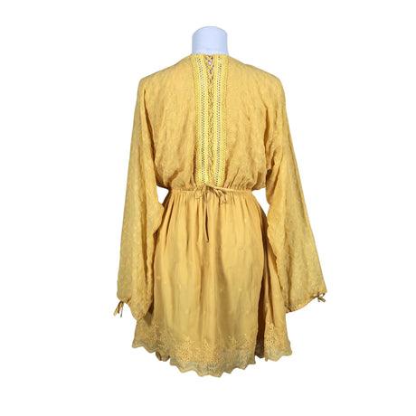 Unisex Na-KD - Schiffon dress, size 38 - Yellow (2)