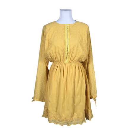 Unisex Na-KD - Schiffon dress, size 38 - Yellow ()