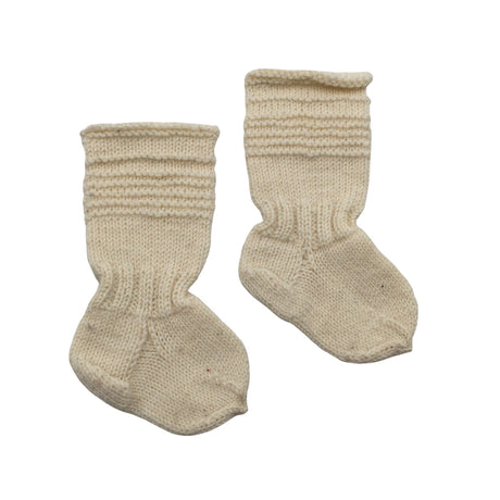 Unisex Handmade - Wool socks, size 19 - Natural white ()