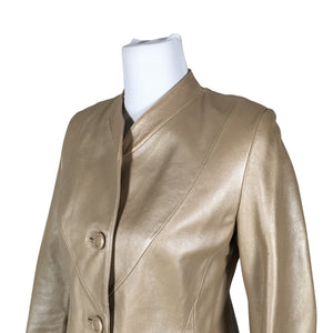 Unisex Friitala - Leather jacket, size 36 - Beige (3)