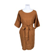 Unisex Wavy Linen - Dress, size 38 - Brown ()