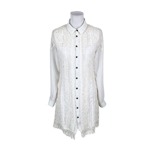 Unisex Cream - Schiffon dress, size 38 - White (1)