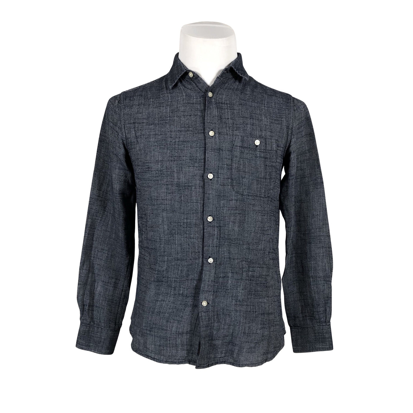 Unisex Knowledge Cotton Apparel - Collared shirt, size S - Blue (1)