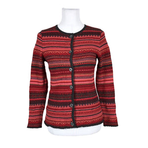 Unisex Peruvian - Cardigan, size 34 - Red (1)