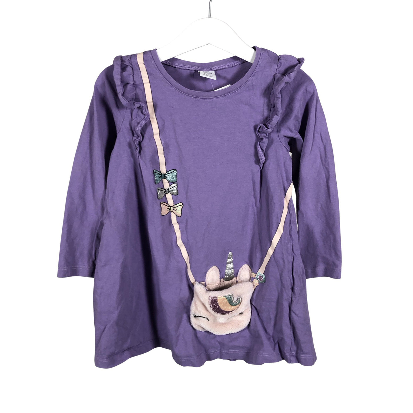 Unisex Lindex - Tricot tunic, size 104 - 110 - Violet (1)