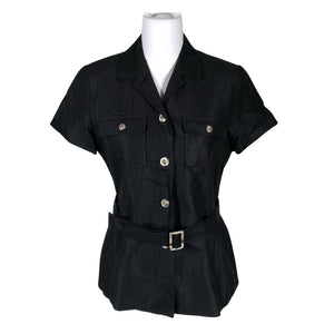 Unisex Global - Short-sleeved blouse, size 38 - Black (1)