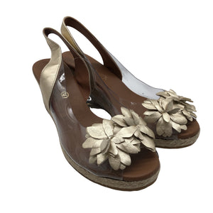 Unisex D'chicas - Wedge sandals, size 40 - Gold (2)