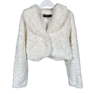 Unisex Girls by Cadeau - Faux fur coat, size 146 - 152 - White (1)