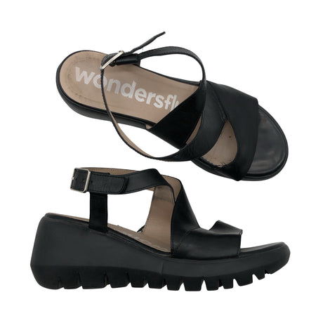 Unisex Wonders - Wedge sandals, size 39 - Black ()