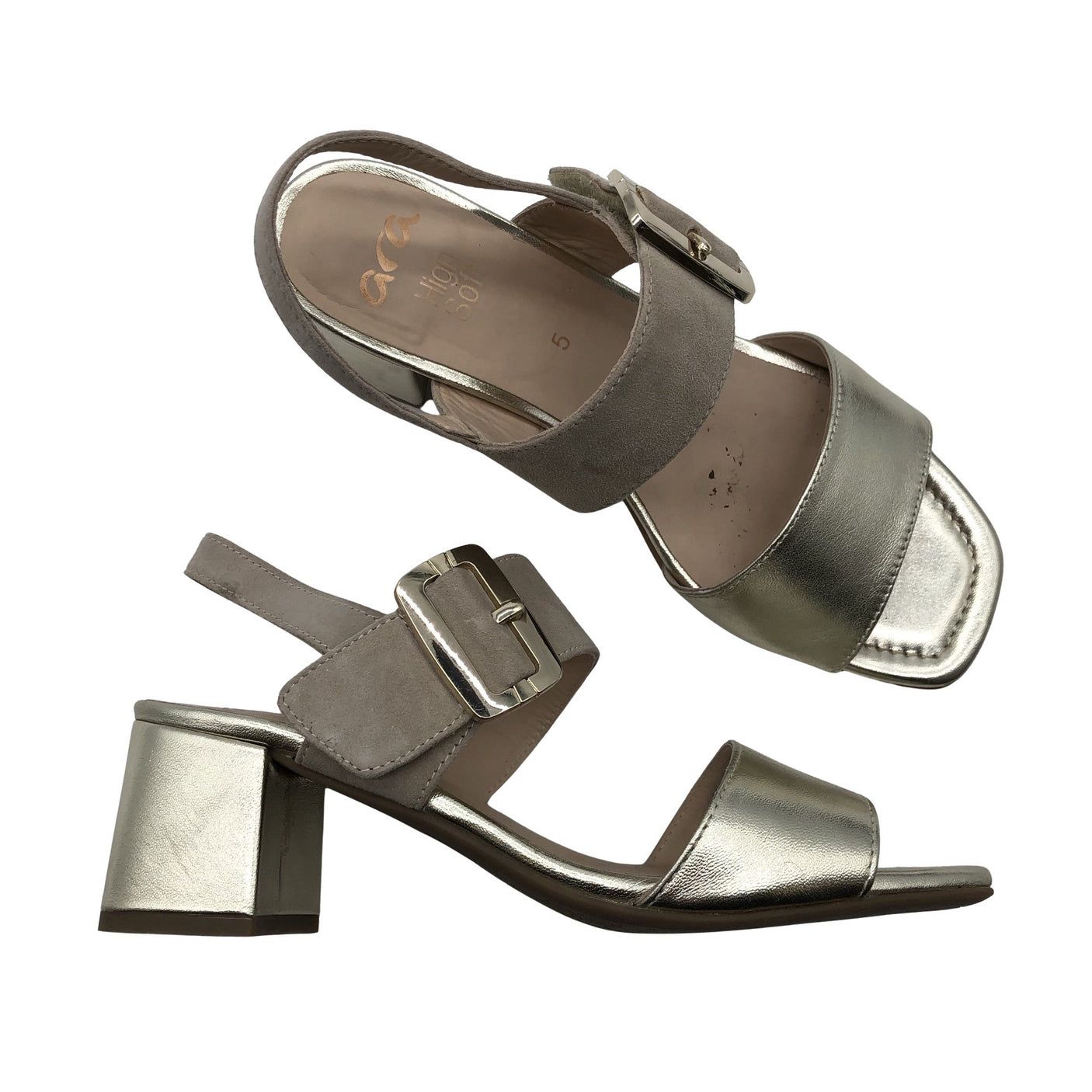 Unisex Ara - Heeled sandals, size 38 - Gold (1)