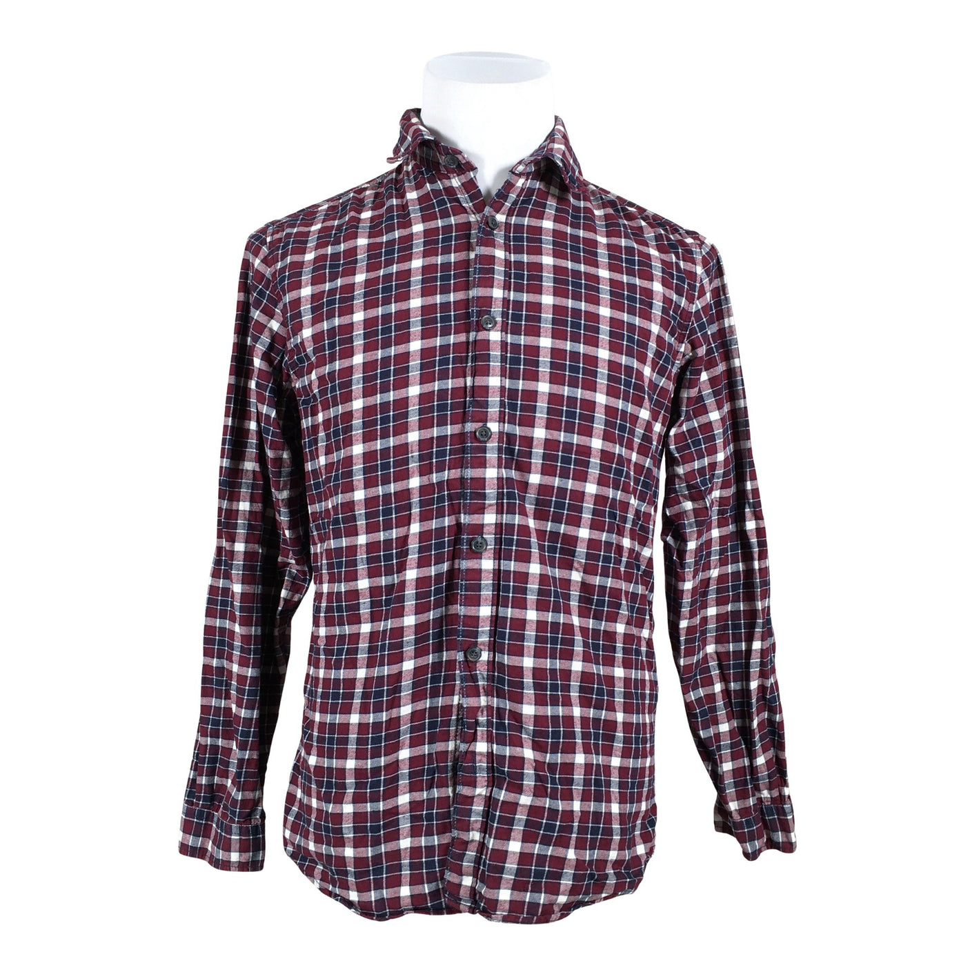 Unisex Selected - Collared shirt, size M - Wine red (1)