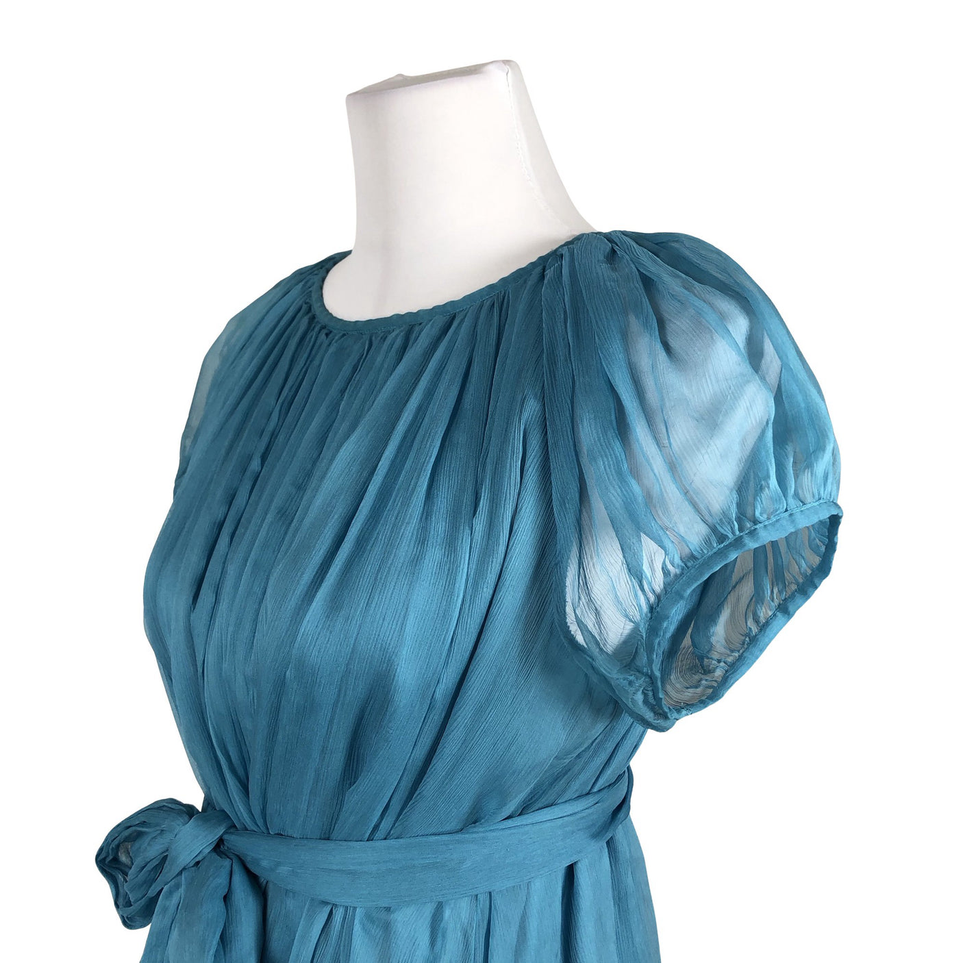 Unisex Marimekko - Schiffon dress, size 38 - Turquoise (2)