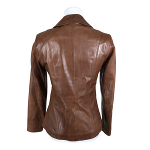 Unisex Trendzone - Leather jacket, size 36 - Brown (2)